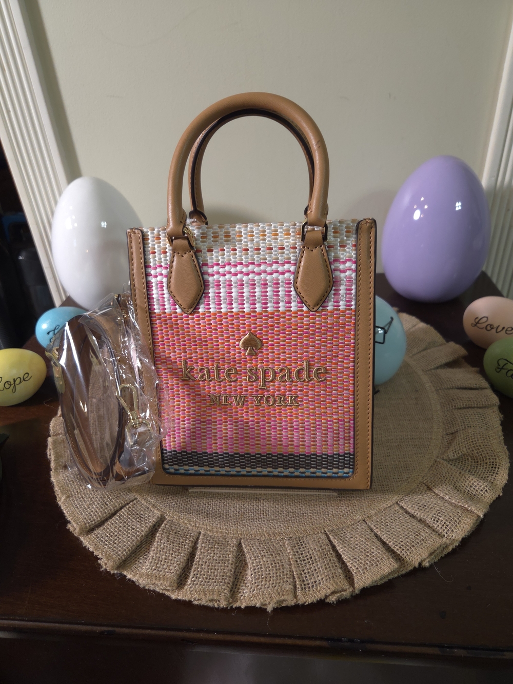 NWT Kate Spade Ellie Multi Straw Mini Crossbody